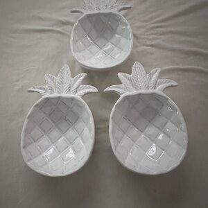 Mud Pie White Pineapple Shaped Bowls